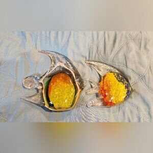 Hand blown glass murano style angel fish